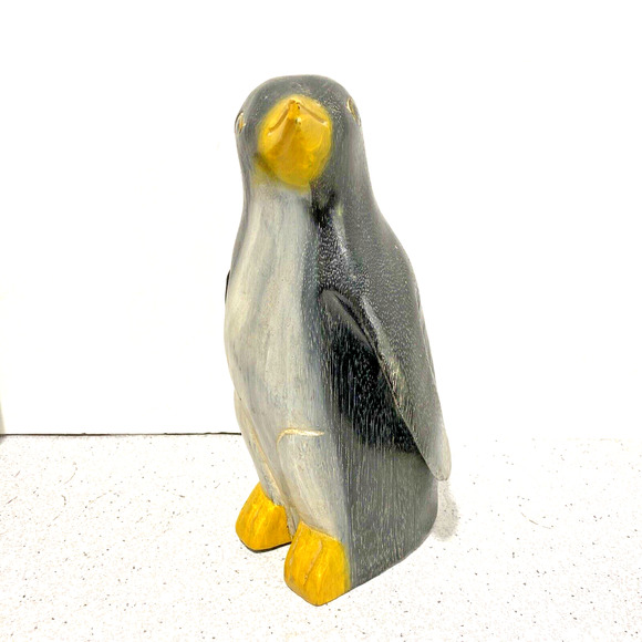 Vintage Carved Wooden Penguin Bird Figure Handcrafted Painted Primitive Folk Art - Picture 6 of 13